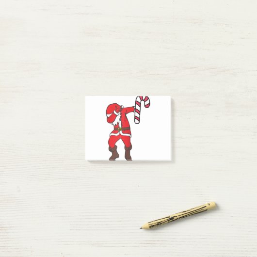 kerstdansdansgif met kerstmankerklei post-it® notes (Op bureau)