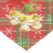 Kerstdansen Baby Angels op Red Plaid Tafelkleed (Gekanteld)