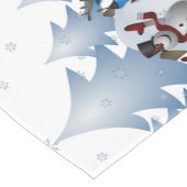 Kerstdansen in de sneeuw korte tafelloper (Hoek)