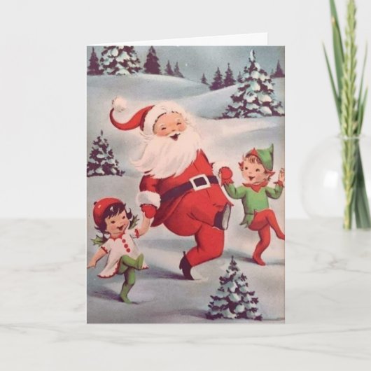 kerstdansen met Elves Custom Kerstmis Feestdagen Kaart (Voorkant)