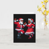 Kerstdansen zwarte Afro-Amerikaanse Santa Mrs. Kaart (Gele Bloem)