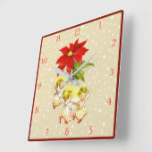 Kerstdansende Baby Angels wandklok Vierkante Klok (Hoek)