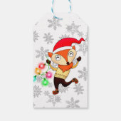 Kerstdansende fox, aangepast cadeaulabel (Achterkant)