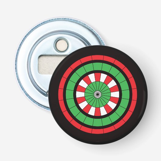 kerstdartboard button flesopener (Voorkant)