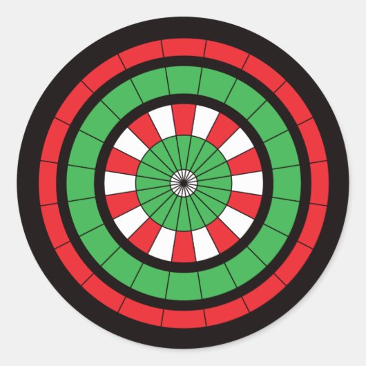 kerstdartboard ronde sticker (Voorkant)