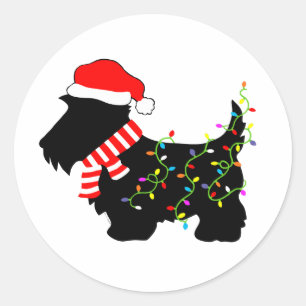 kerstdasje met licht ronde sticker