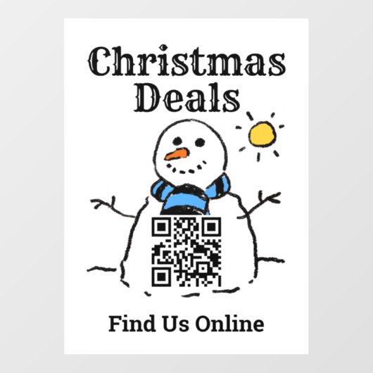 Kerstdeals Online met QR-code Raamsticker (Vel)