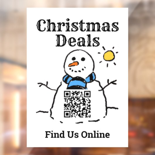 Kerstdeals Online met QR-code Raamsticker (Vel 2)