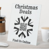 Kerstdeals Online met QR-code Reclamebord Met Voetstuk (Insitu)