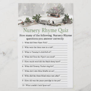 kerstdecor-auto Nursery Rhyme Quiz baby shower