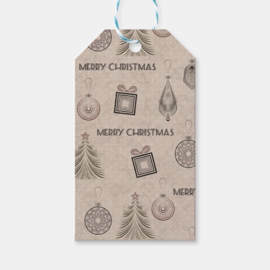 Kerstdecor, Kerstmis, , retro, papier Cadeaulabel (Voorkant)