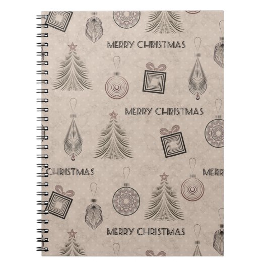 Kerstdecor, Kerstmis, , retro, papier Notitieboek (Voorkant)