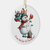Kerstdecor voor golfliefhebbers - Snowman Design Keramisch Ornament (Rechts)