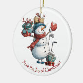 Kerstdecor voor golfliefhebbers - Snowman Design Keramisch Ornament (Links)
