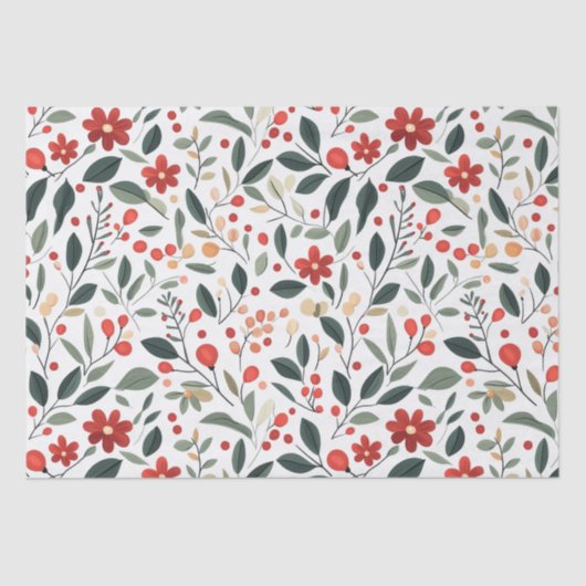 Kerstdecoratie en Planten Tissuepapier (Voorkant)