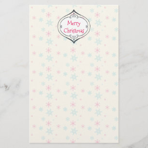 Kerstdecoratie en Snowflake Patroon op maat Briefpapier