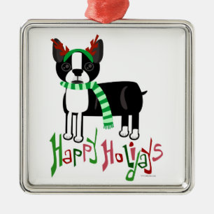 kerstdecoratie-hond metalen ornament
