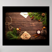 Kerstdecoratie met Barn Wood en Pine Poster (Voorkant)