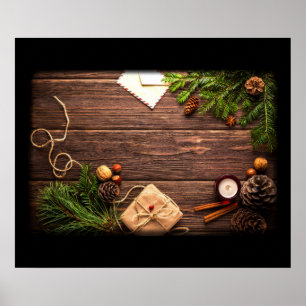Kerstdecoratie met Barn Wood en Pine Poster