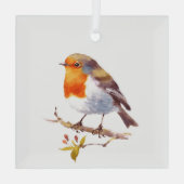 Kerstdecoratie - Robin Red Chest Glas Ornament (Achterkant)