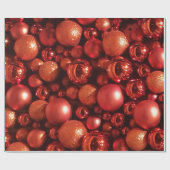 Kerstdecoratie Rode Baubles Cadeaupapier (Vlak)