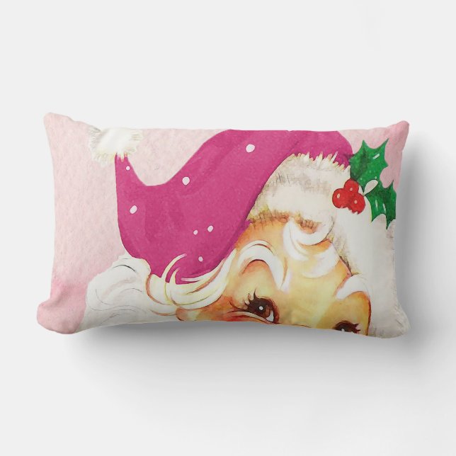 Kerstdecoratie Santa Pink Kussen (Voorkant)