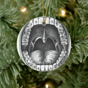 kerstdecoratie tandheelkundig kantoor keramisch ornament