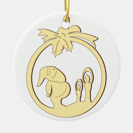 Kerstdecoratie te schorsen keramisch ornament (Voorkant)