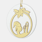 Kerstdecoratie te schorsen keramisch ornament (Links)