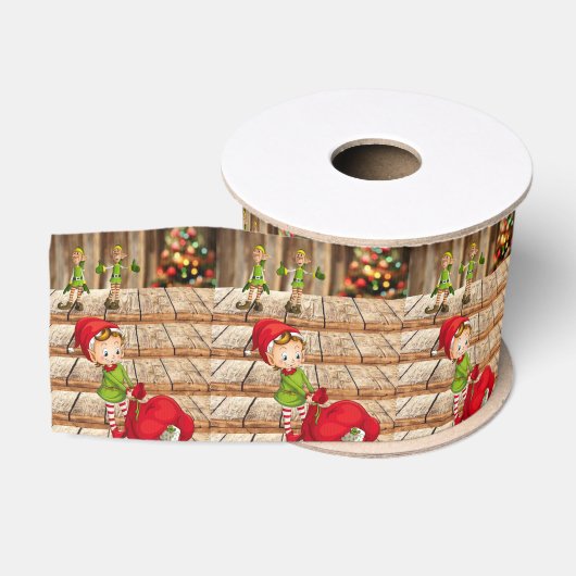 Kerstdecoratief lint, Elf Grosgrain Lint (Spoel)
