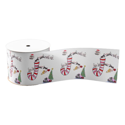 Kerstdecoratief lint, gemiddelde kat Kittens Grosgrain Lint (Spoel)