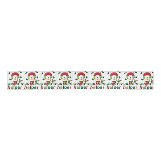 Kerstdecoratief lint, Kerstman Grosgrain Lint (Voorkant)