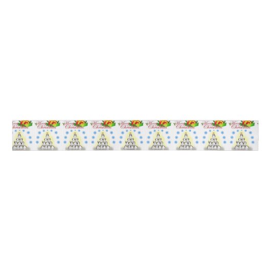 kerstdecoratief lint, pinguïn grosgrain lint (Voorkant)