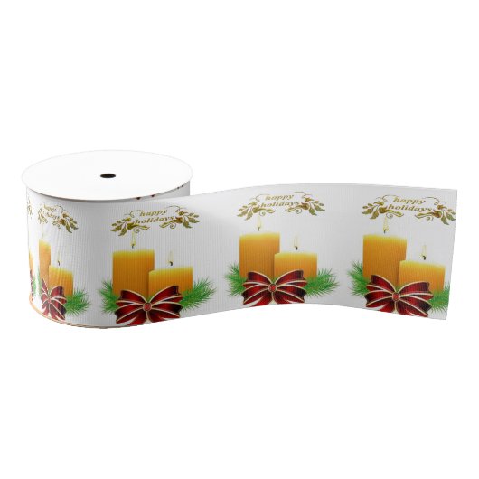 Kerstdecoratief lint, Prettige feestdagen Grosgrain Lint (Spoel)