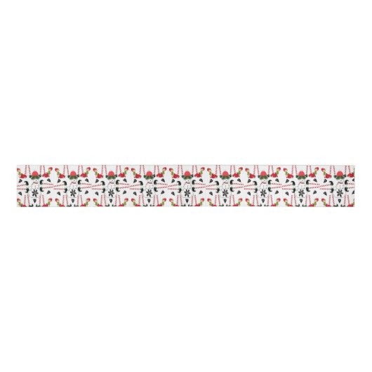 Kerstdecoratief lint, Snowman Elf Grosgrain Lint (Voorkant)