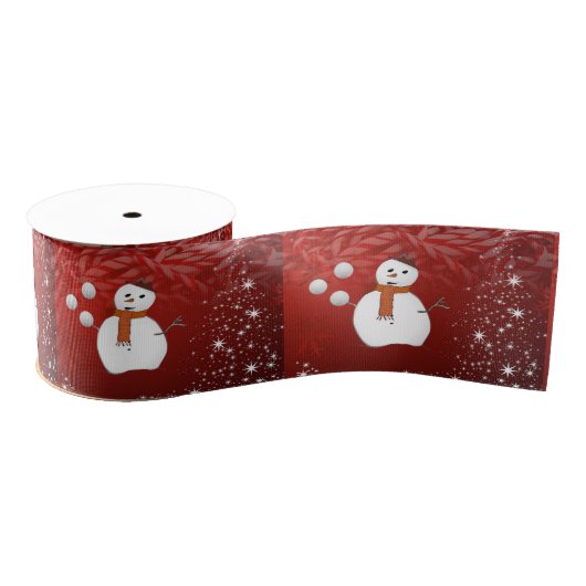 Kerstdecoratief lint, Snowman Grosgrain Lint (Spoel)