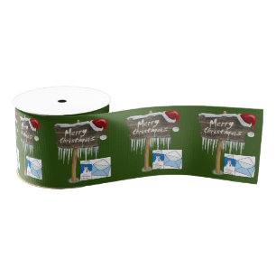 kerstdecoratief lint, vrolijk kerstfeest grosgrain lint