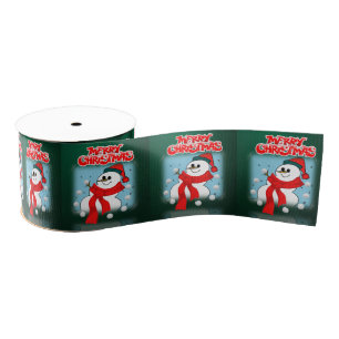 kerstdecoratief lint, vrolijk kerstfeest grosgrain lint