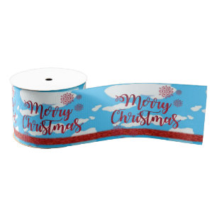 kerstdecoratief lint, vrolijk kerstfeest grosgrain lint