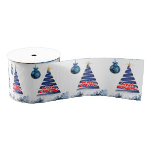 kerstdecoratief lint, vrolijk kerstfeest grosgrain lint