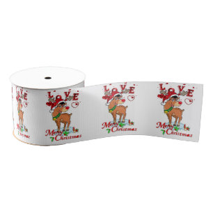 kerstdecoratief lint, vrolijk kerstfeest grosgrain lint