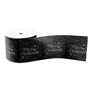 kerstdecoratief lint, vrolijk kerstfeest grosgrain lint
