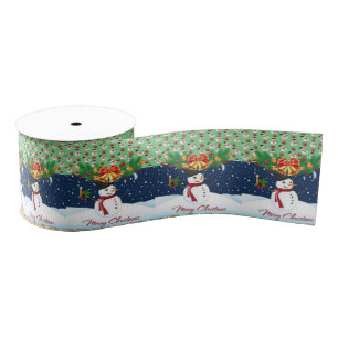 kerstdecoratief lint, vrolijk kerstfeest grosgrain lint