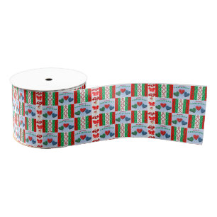 kerstdecoratief lint, vrolijk kerstfeest grosgrain lint