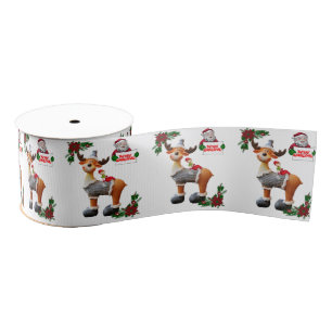 kerstdecoratief lint, vrolijk kerstfeest grosgrain lint