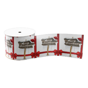 kerstdecoratief lint, vrolijk kerstfeest grosgrain lint