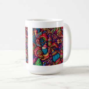 Kerstdecoratief patroon Klassieke Mok, 15 oz Koffiemok