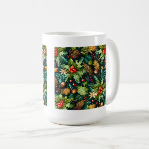 Kerstdecoratief patroon Klassieke Mok, 15 oz Koffiemok