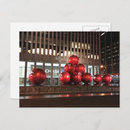 Kerstdecoraties in het Rockefeller Center, NYC Feestdagenkaart (Voorkant / Achterkant)