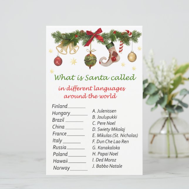 Kerstdecoraties Kerstmis over de hele wereld (Staand voorkant)